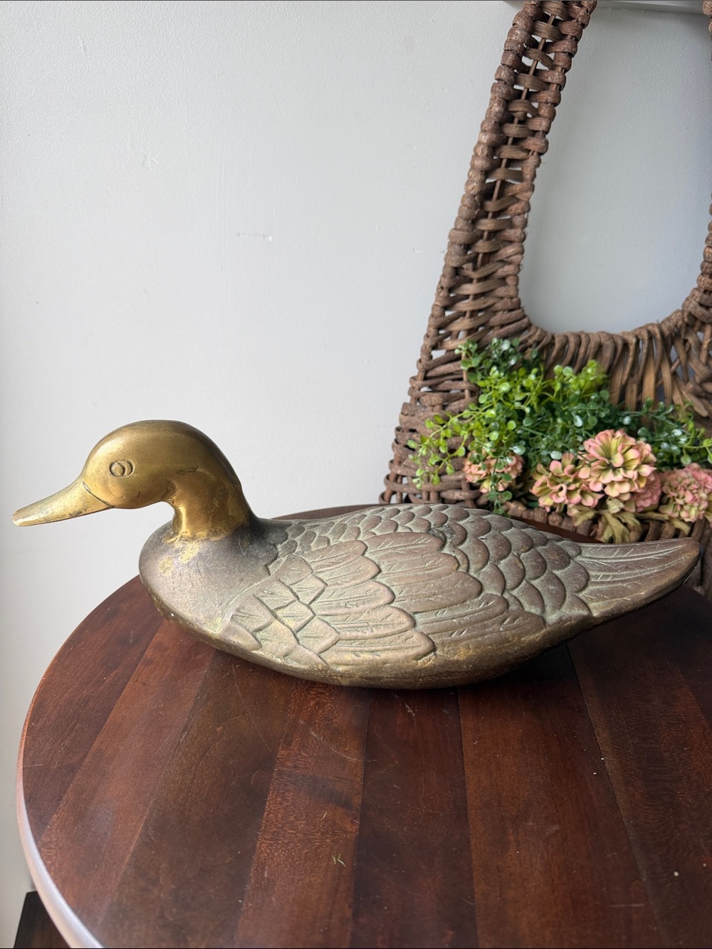 Massive Brass Duck Figure (over 15 inches long and solid brass)